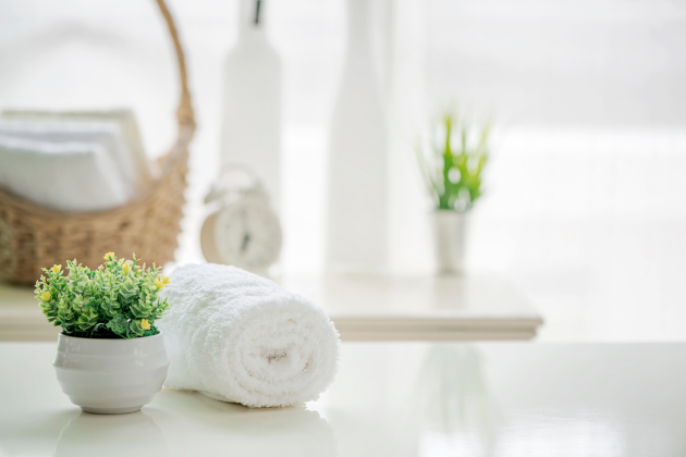 towel on a counter