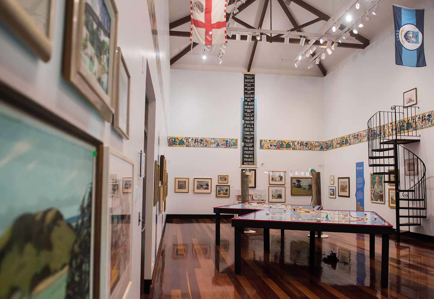 interior of a bermuda art museum