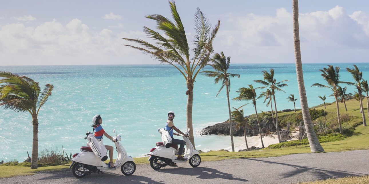 2 people riding motorcycles