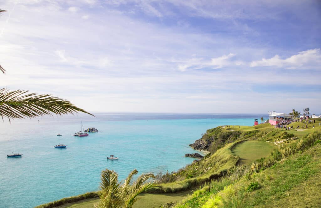 golf course with a view of the ocean